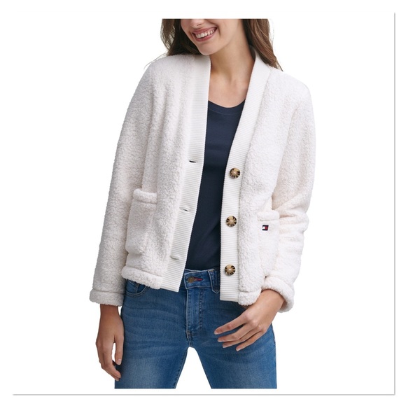 Tommy Hilfiger Sweaters - Tommy Hilfiger Faux-Sherpa Cardigan